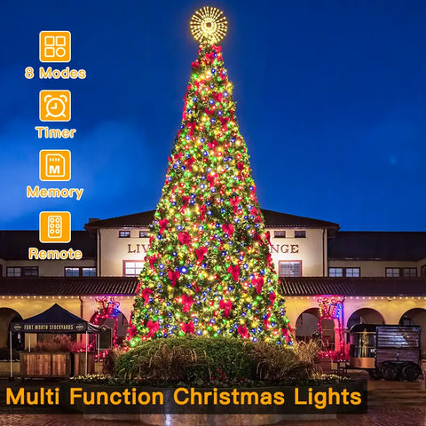 Ollny's 1000 leds multicolor Christmas lights with 8 lighting modes and 3 timer function