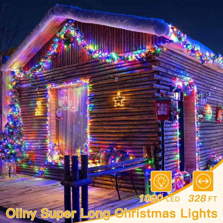 Ollny Christmas Lights Outdoor Waterproof, 1000LED 328FT Super