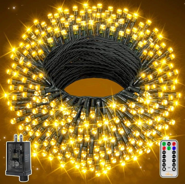 Tree Warp christmas Lights Warm White 262ft Green Wire | Ollny