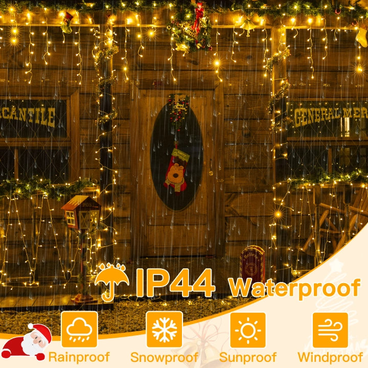 Led Icicle Lights Warm White | 400 LED 32ft Connectable | Ollny