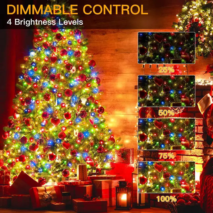 Christmas Tree Lights Multicolor 400 Led 132ft Clear Wire Ollny