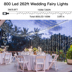 Length instructions for Ollny's 800 led 262ft cool white wedding fairy lights