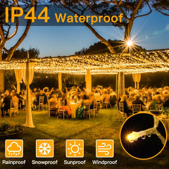 Ollny's 400 leds warm white string lights are IP44 waterproof