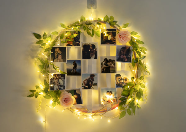 How to Display Your Photos in a Glowing Diy Wreath