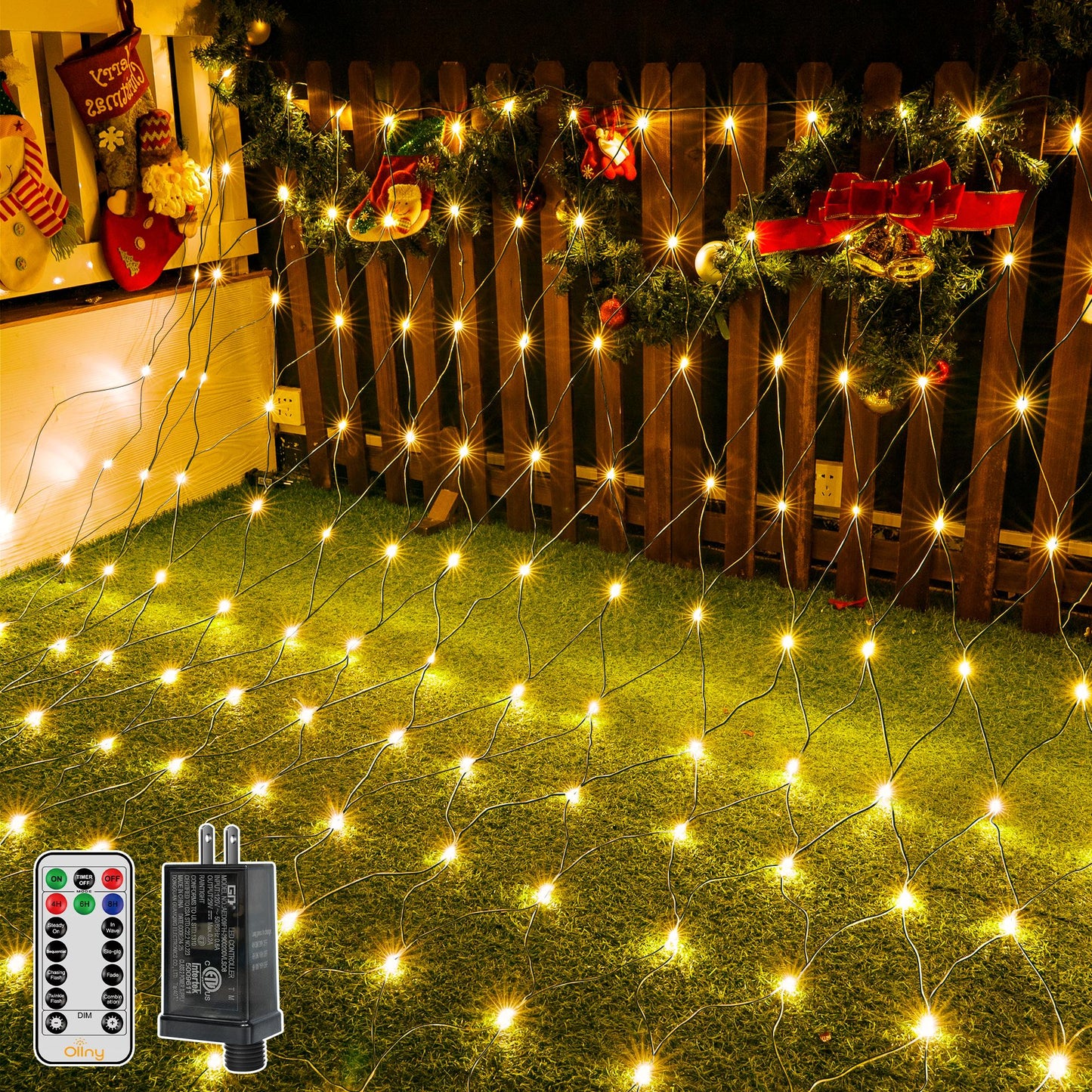 
                  
                    Ollny 10x7ft 210 LED Mesh Net Lights, Connectable IP67 Waterproof Mesh String Lights with 8 Modes & Timer Function for Outdoor Indoor Christmas Tree Bush Wall Decor
                  
                
