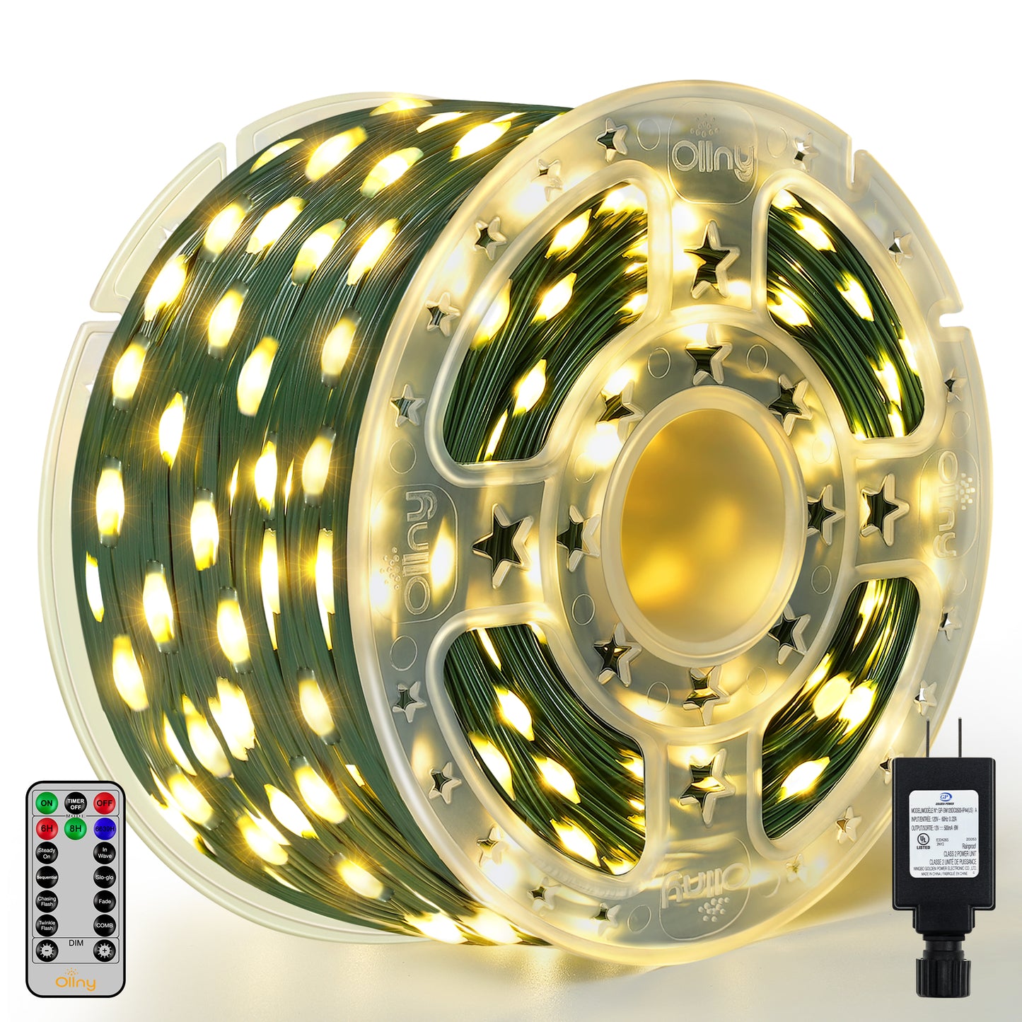 
                  
                    Ollny 600/1000 LED String Lights, 207/338 FT IP67 Weatherproof Plug-in Christmas Lights, 8 Modes Remote Timer Fairy Lights for Yard Party Indoor Outdoor Xmas Decor
                  
                