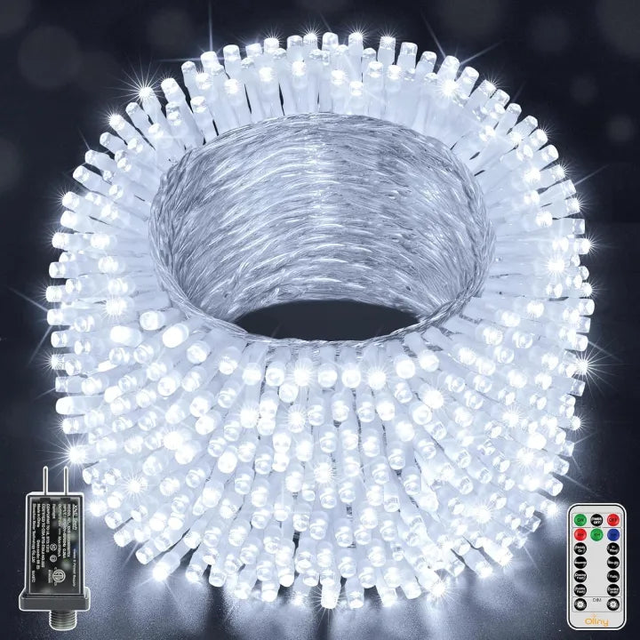 1000 led cool white LED Christmas lights are super long