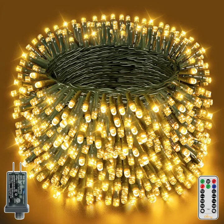 Ollny 1000 led Christmas lights home