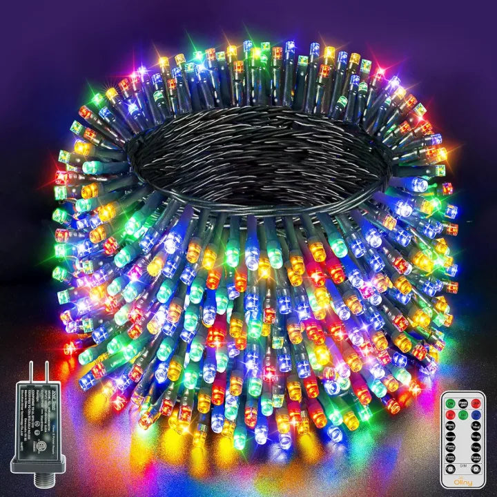 Ollny 1000 led multicolor Christmas lights super long