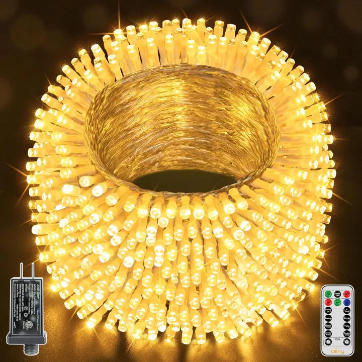 1000 led LED lights warm white Christmas are super long
