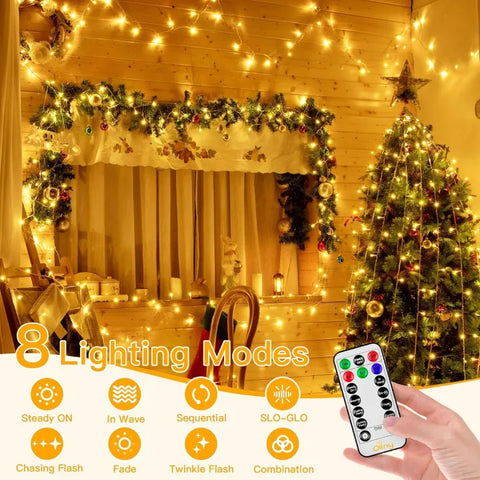 white LED Christmas lights with remote control