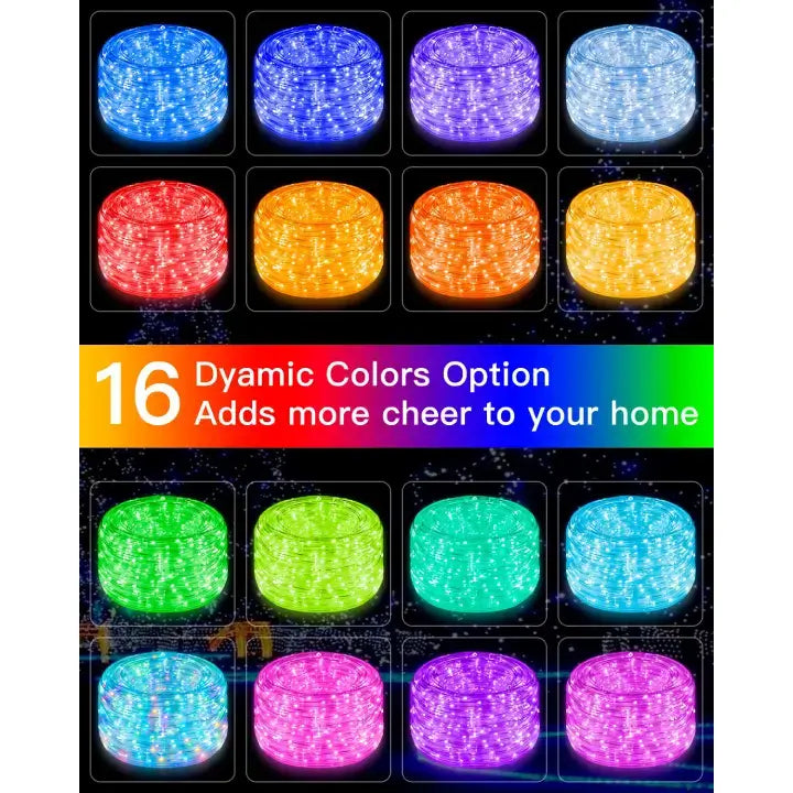 Ollny's 100 leds 33ft color changing rope lights available in 16 colors