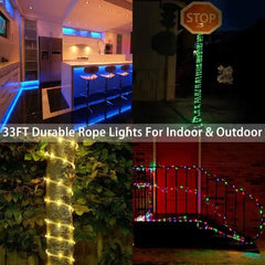Ollny's 100 leds 33ft color changing rope lights for indoor and outdoor