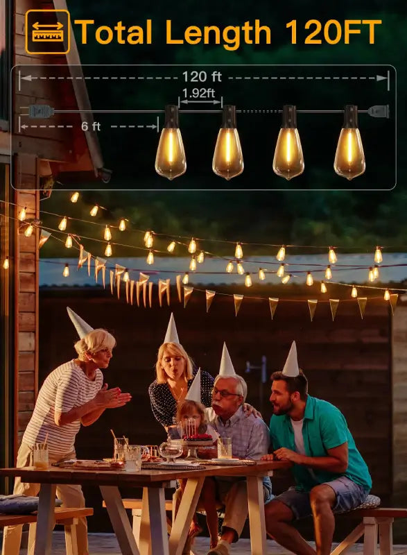 120 ft outdoor string lights
