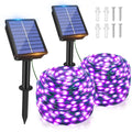Ollny 120 LED 40ft Purple Solar String Lights (2 Packs, Solar Power, 8 Modes, IP67 Waterproof)