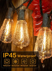 160FT ST38 Warm White Outdoor Patio Lights (80 Bulbs, IP45 Waterproof, Connectable, 2200k)