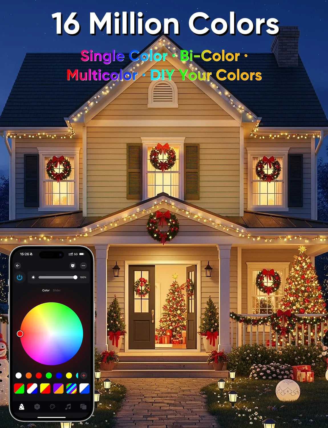 16 million colors for Ollny smart lights for Christmas