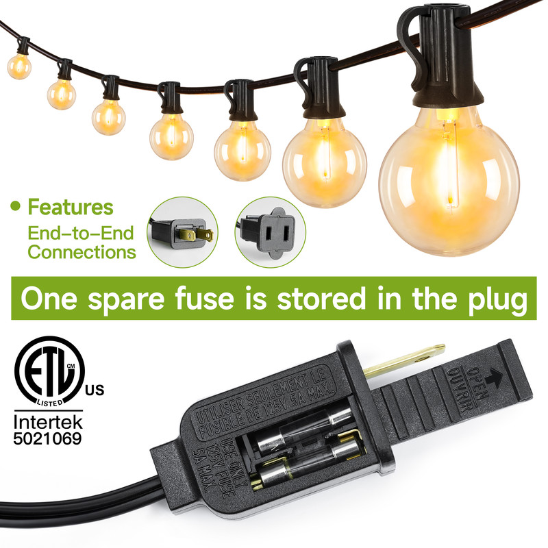 
                  
                    Ollny 50/100/150FT Outdoor String Lights, Waterproof Shatterproof Patio Lights Connectable with 27/53/79 Edison LED Bulbs Plug in for Porch,Garden,Bistro,Backyard,Camping
                  
                