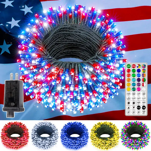 Ollny 400 LED 131ft Christmas RGB String Lights (Green Cable, 130 Modes)