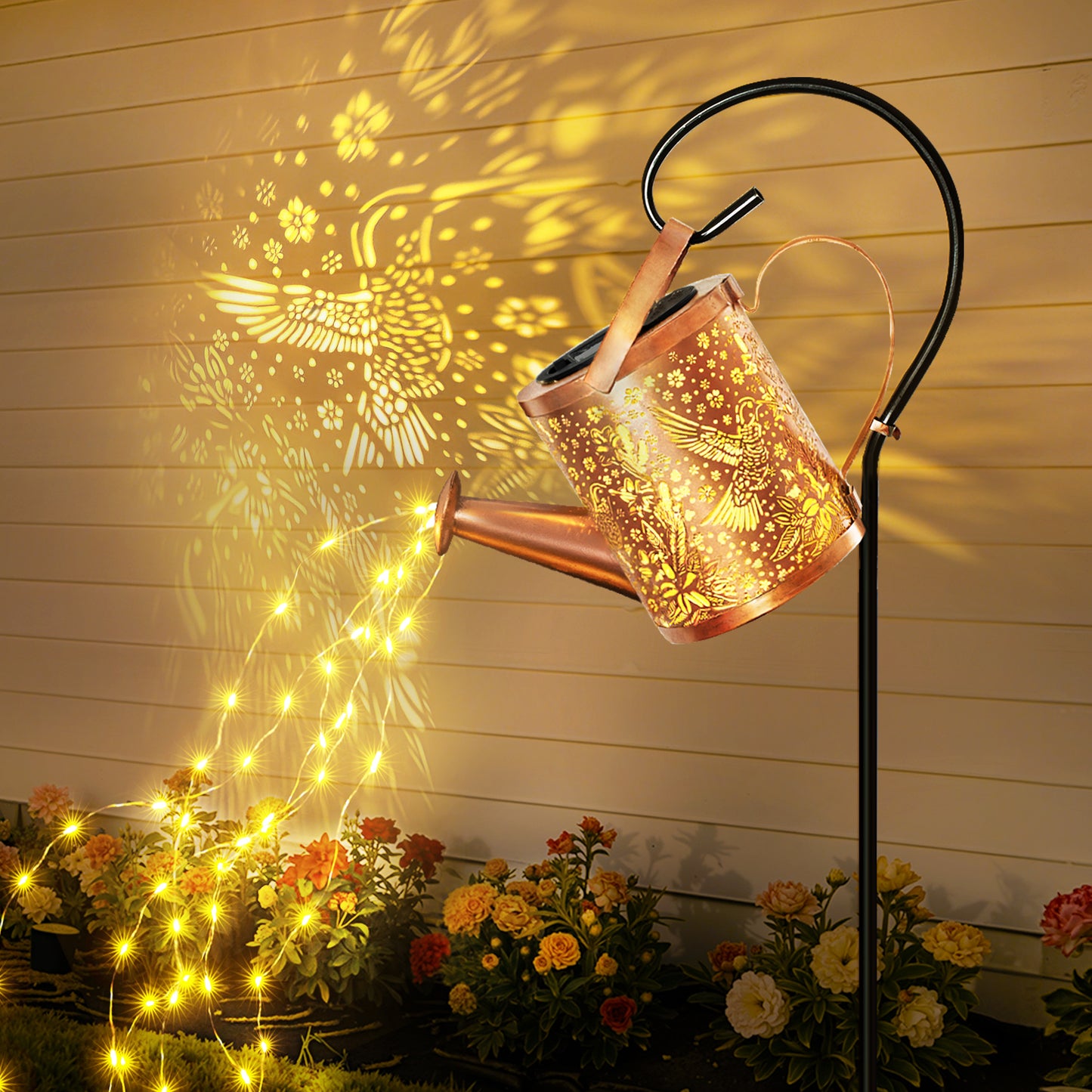 
                  
                    Ollny Solar Watering Can with Lights, Hanging Solar Waterfall LED Lights with Shepherd Hook, Waterproof Outdoor Decor for Patio Yard Pathway Backyard
                  
                