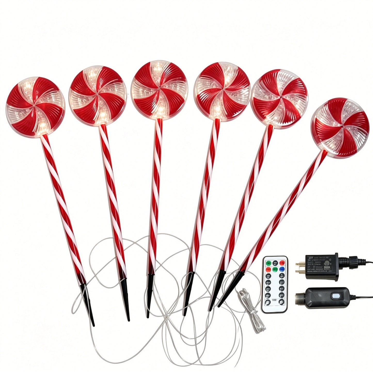 
                  
                    Ollny 24in 6pcs Christmas Pathway Lights, 8 Modes Candy Lights with Remote, 90 LEDs Waterproof String Light for Outdoor Garden Yard Decor
                  
                