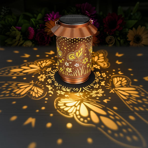 Ollny Butterfly Solar Lanterns for Outdoor, Garden, Backyard, Patio(Warm White, IP65 Waterproof)