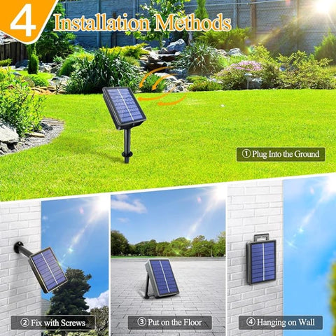 Ollny 200 LED 66ft Blue Solar String Lights (2 Packs, Solar Power, 8 Modes, IP67 Waterproof)