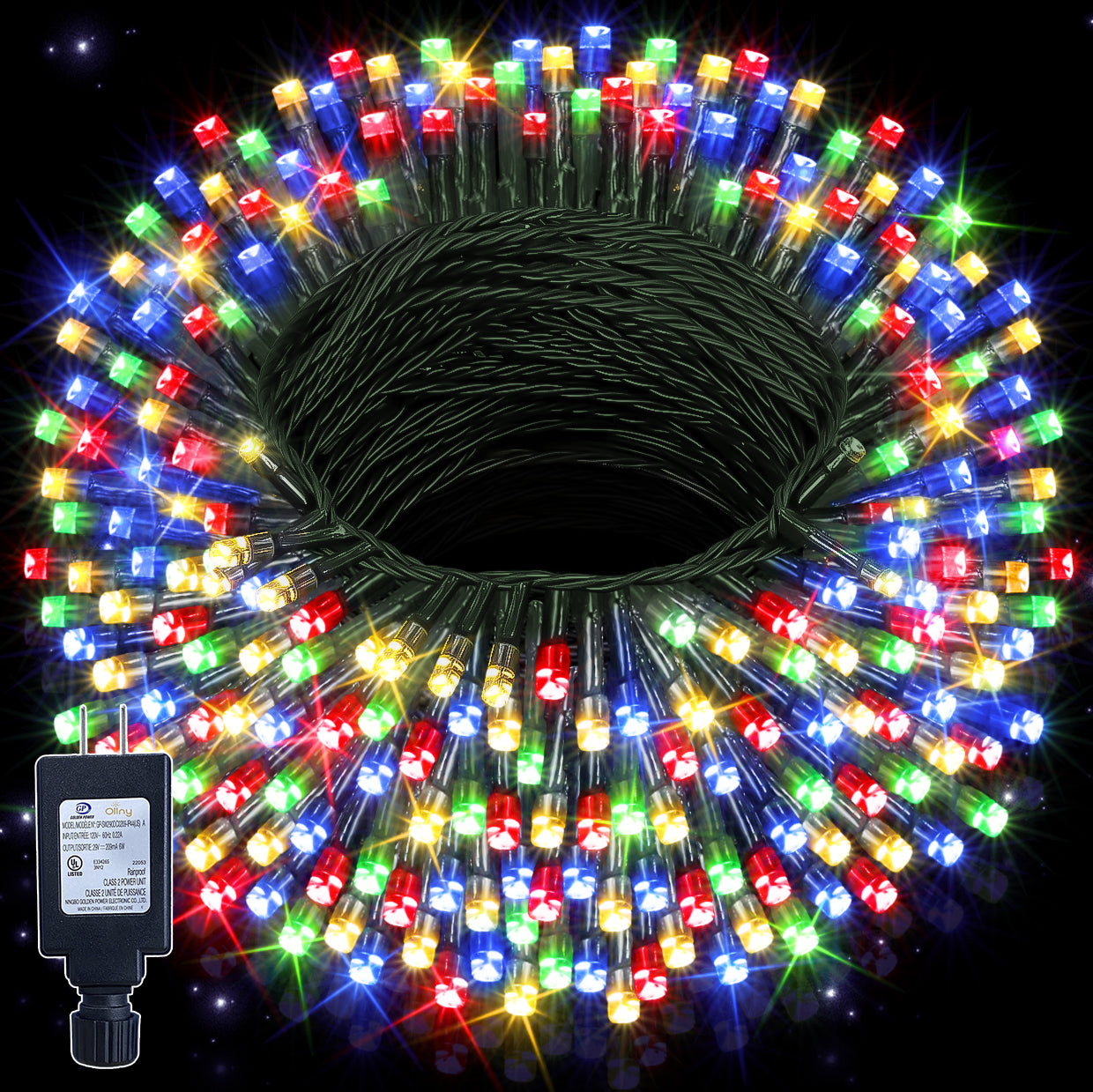 
                  
                    Ollny 66ft 200 LED Christmas String Lights, 8 Lighting Modes 3 Timing Waterproof Indoor Outdoor Christmas Lights for Party Garden Holiday, Multicolor
                  
                