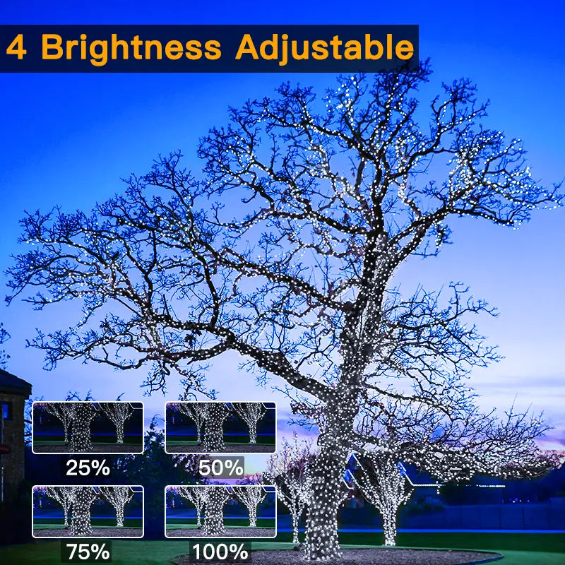 
                  
                    Ollny's 1000 leds cool white Christmas lights with 4 brightness levels
                  
                