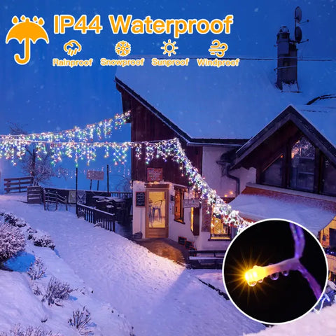 Ollny's 720 leds multicolor icicle lights are IP44 waterproof