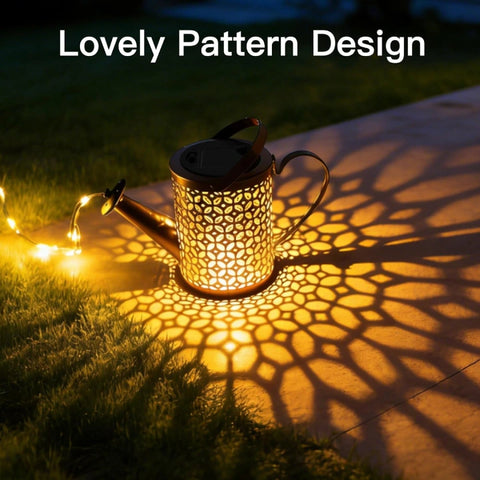 Ollny Beehive Solar Watering Can with Cascading Lights for Outdoor, Yard, Patio, Lawn(Warm White, IP65 Waterproof, 2 Modes)