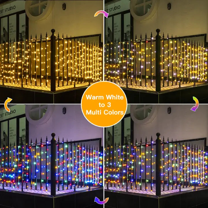 Ollny's 800 leds green wire warm white/multi color Christmas lights Display in 4 Colors