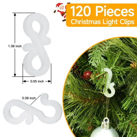 120 PCS Christmas Light Gutter Clips for Outside, Shingle, Roof