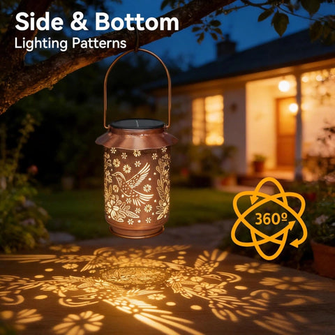 Ollny Hummingbirds Solar Lanterns for Outdoor, Garden, Backyard, Patio(Warm White, IP65 Waterproof)