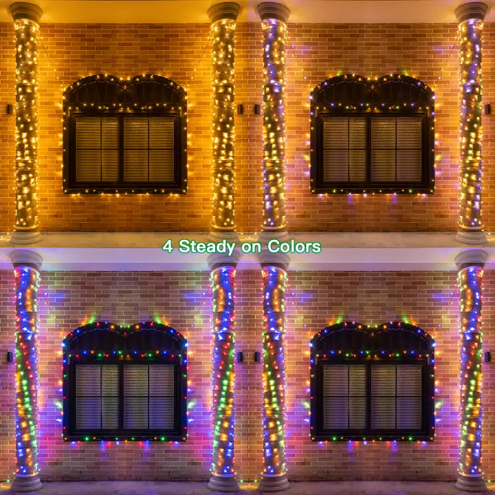 Ollny's 800 leds green wire Christmas lights are available in warm white and 3 mixed colors