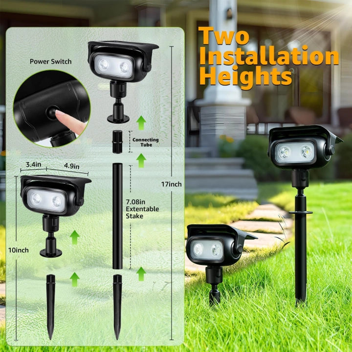 
                  
                    Two different installation heights for solar spotlights
                  
                