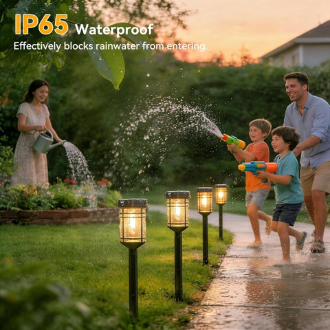 Ollny Solar Pathway Lights for Outdoor, Patio, Walkway, Path, Lawn (Warm White, IP65 Waterproof)