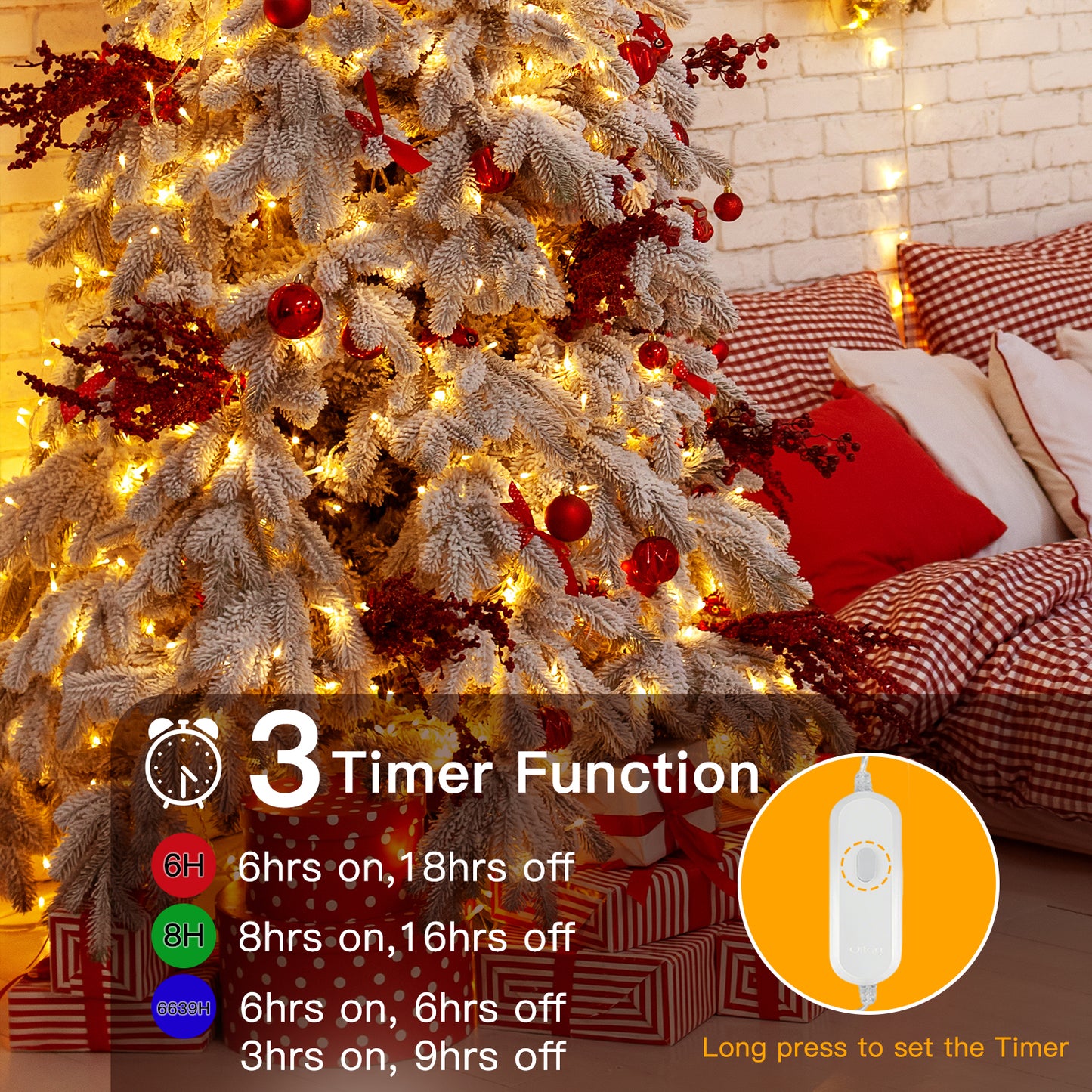 
                  
                    Ollny 66ft 200 LED Christmas String Lights, 8 Lighting Modes 3 Timing Waterproof Indoor Outdoor Christmas Lights for Holiday Decorations, Warm-white
                  
                