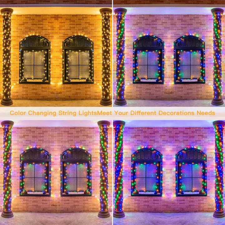 Ollny's 200 LED 66ft Christmas Lights feature warm white and 3 different multicolors
