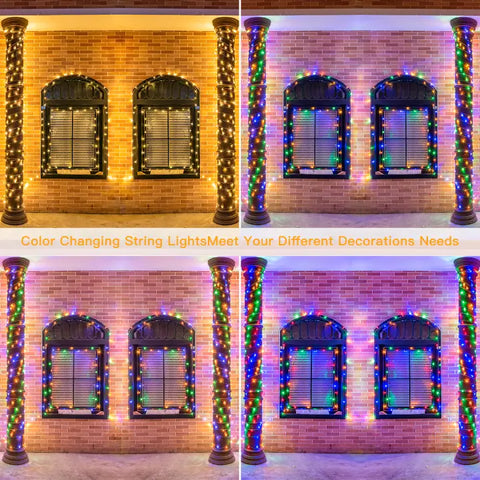 Ollny's 200 LED 66ft Christmas Lights feature warm white and 3 different multicolors