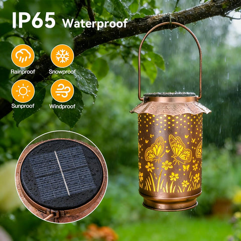 Ollny Butterfly Solar Lanterns for Outdoor, Garden, Backyard, Patio(Warm White, IP65 Waterproof)