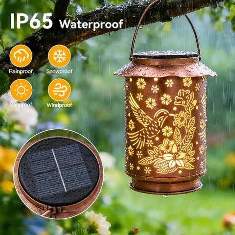 Ollny Hummingbirds Solar Lanterns for Outdoor, Garden, Backyard, Patio(Warm White, IP65 Waterproof)