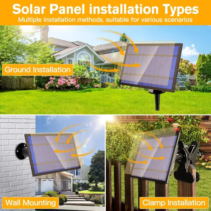 3 solar string lights for patio panel installation ways. Multiple installation methods, suitable for various scenarios