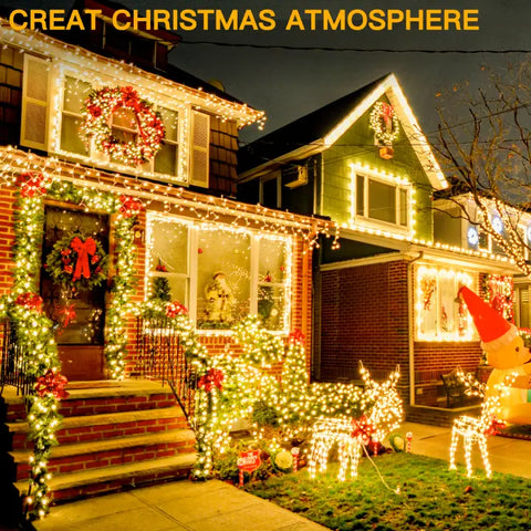 Ollny's 400 leds clear wire warm white Christmas lights can creat Christmas atmosphere