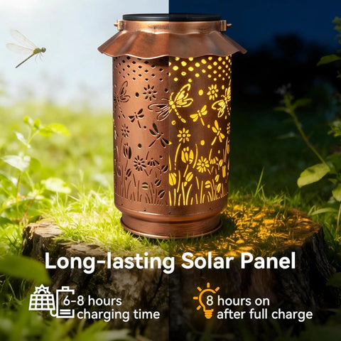 Ollny Dragonfly Solar Lanterns for Outdoor, Garden, Backyard, Patio(Warm White, IP65 Waterproof)