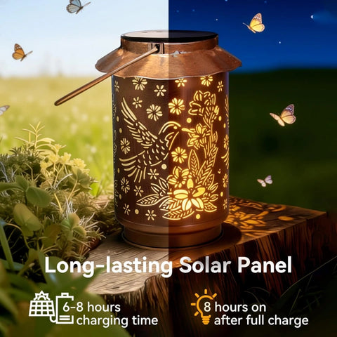 Ollny Hummingbirds Solar Lanterns for Outdoor, Garden, Backyard, Patio(Warm White, IP65 Waterproof)