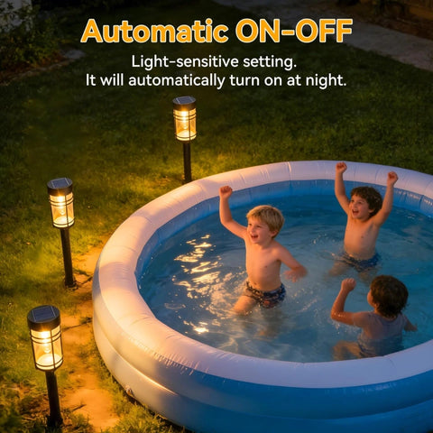 Ollny Solar Pathway Lights for Outdoor, Patio, Walkway, Path, Lawn (Warm White, IP65 Waterproof)