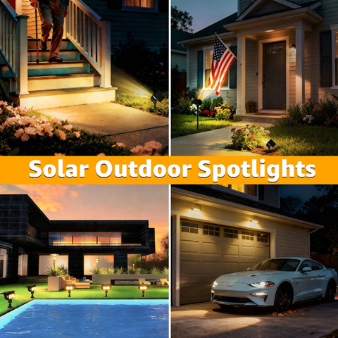 Four ways to use outdoor solar spot lights for garden accent lighting