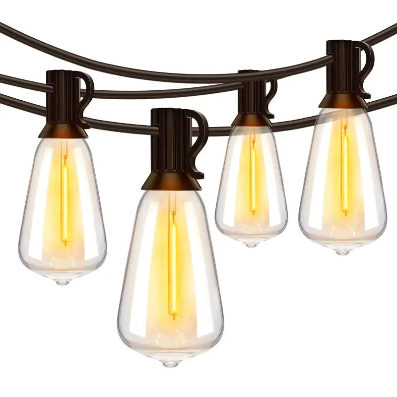 ST38 Exterior Patio String Lights Warm White 50ft Ollny