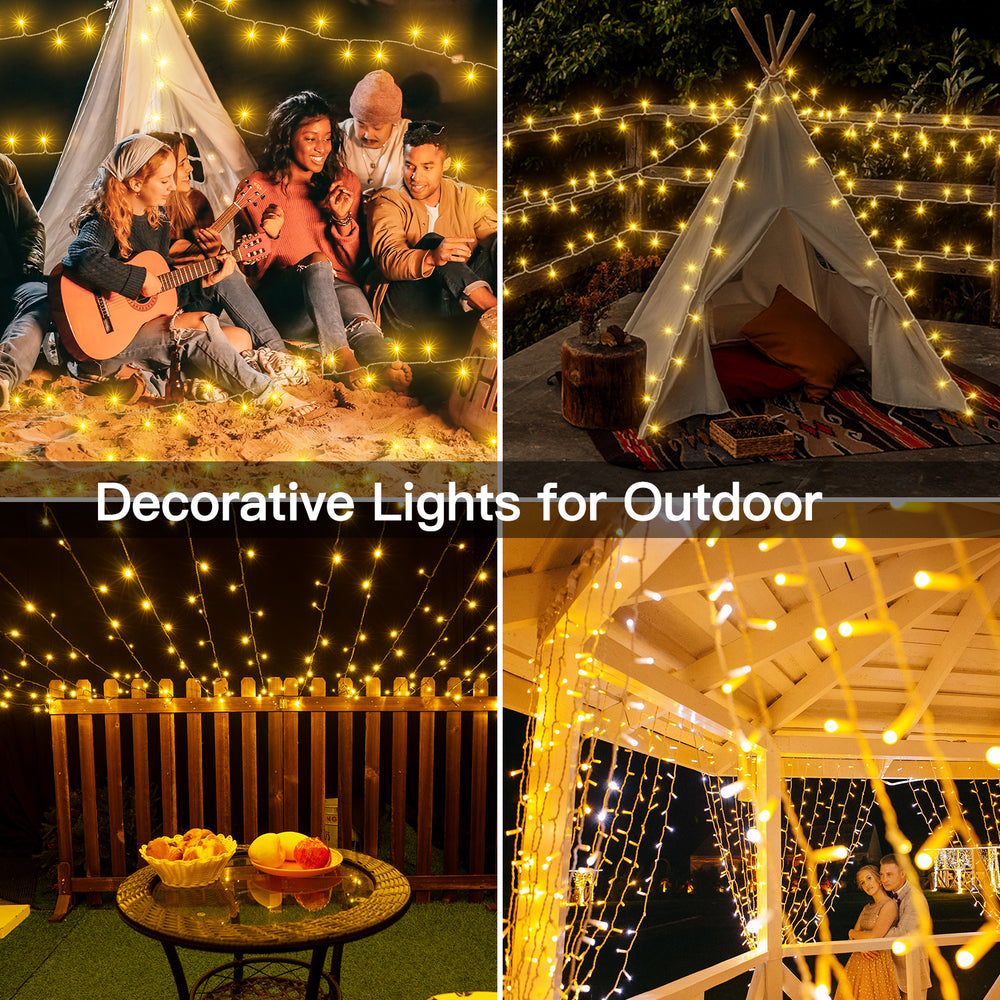 
                  
                    Ollny 66ft 200 LED Christmas String Lights, 8 Lighting Modes 3 Timing Waterproof Indoor Outdoor Christmas Lights for Holiday Decorations, Warm-white
                  
                